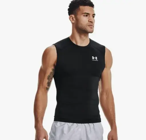 UA MENS HEATGEAR COMPRESSION SLEEVELESS TSHIRT